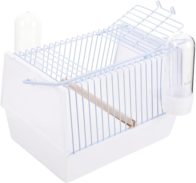 NUOBESTY Portable Parrot Travel Cage with Handle Small Wire Bird Carrier Cage for Outdoor Transport Lightweight for Parrots