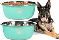 Large Dog Water Bowl 2 Pack, 1.3 Gallons 170oz Stainless Steel Extra Large Dog Food Bowl for Big Giant Dogs, Aqua