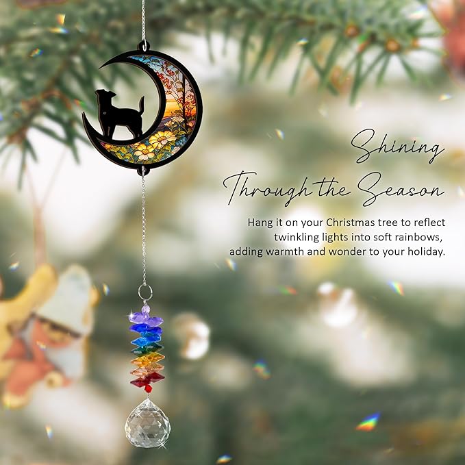 Pet Memorial Suncatcher - Pets Loss Gift - Dog Paw Suncatchers - Sympathy Paw Print Keepsake - Birthday Christmas Mother's Day for Mom Dad - Unique Gifts for Dogs Lovers
