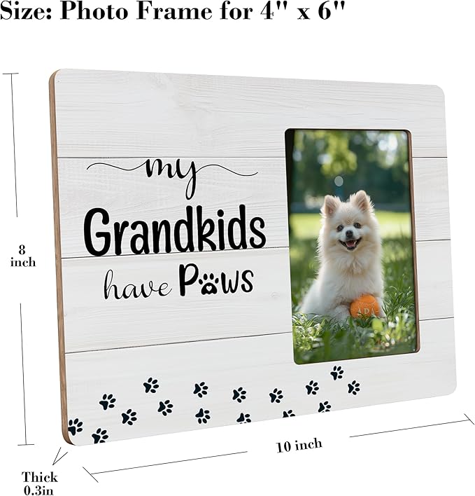 Dog Grandparents Picture Frame Gifts, Dog Grandma Gift, My Grandkids Have Paws Frames Fits 4x6 Photo