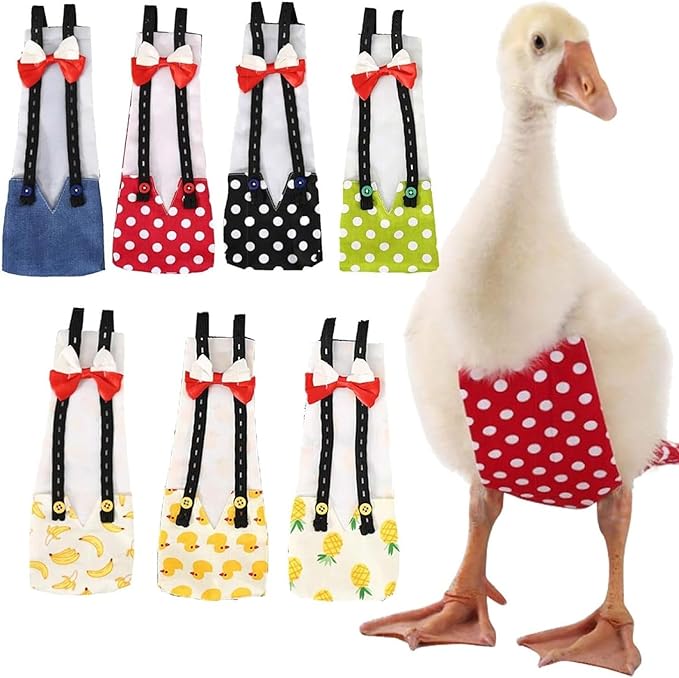 QBLEEV Pet Cole Duck Diapers for Baby Ducks, Chicken Diapers for Real Hens, Fashionable Duckling Nappy Poultry Cloth for Indoor Chick Goose Hen