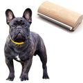 French Bulldog Brush for Shedding – Palm-Grip Wooden Deshedding Comb for Short Hair Dogs, Fine Stainless-Steel Teeth, Curved Body for Face/Neck/Chest, Easy-Rinse Grooming, Bath & Dry Use