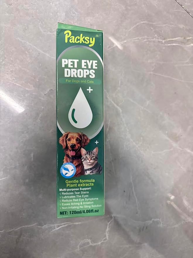 120ml/4.06fl oz Pet Eye Drops for Dogs and Cats,Solution for Redness,Itching and Tear Stains,Fast-Acting,Safe for All Breeds and Sizes