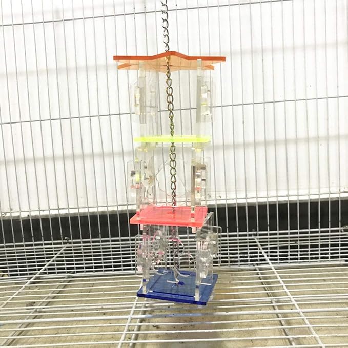 Bird Foraging Toys,Creative Parrot Feeder Box,Hanging Treat Foraging Toy for Anchovies,Parakeets,Cockatiel,Conure,Mynah,Macow