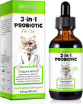 Probiotic for Cats, Natural 3 in 1 Cat Probiotic Drops Helps to Relieve Diarrhea, Supports Gut Health, Itchy Skin Relief, Allergies & Immunity, Digestive Enzyme Cat Supplement Drops - 60 ml / 2 fl.oz