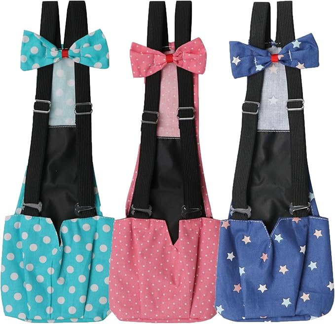 BestParts 3pcs Adjustable Cloth Diaper Wearable Poultry Waterproof Reusable Diapers for Farm Pet Goose/Duck/Chicken Sliding Version (Light Blue+Pink+Blue, S(0.55-1.68pounds))