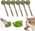 UBIETY Catnip & Silvervine Lollipops,Catnip Balls Silvervine Sticks for Cats,Cat Nip Ball Toy for Indoor Cats,Interactive Cat Toy(6Pcs)