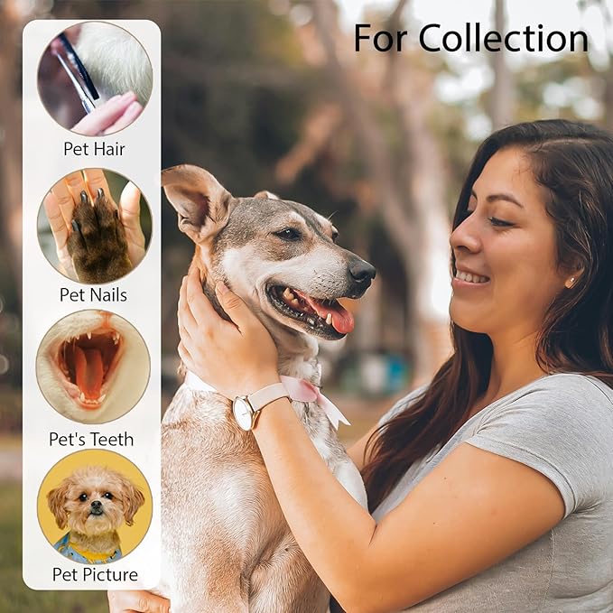 Paw Keychain Keepsake for Pet Fur Memorial 2PCS - Leather Hair Keychain Dog Cat Fur Keepsake with Cat Paw Data Cable Tie Memorial Gifts for Collar Bag Purse Paw Charm Key Holder