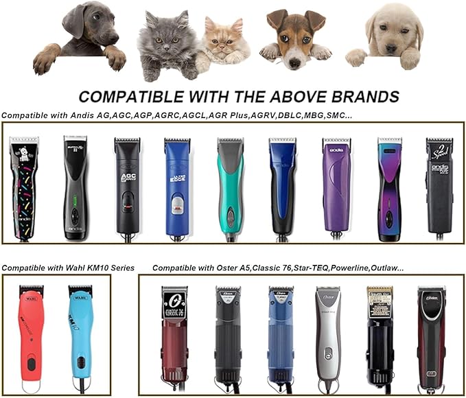 2PACK 40 Blades Dog Grooming Blades Compatible with Ainds/Oster A5/Wahl KM-10 Series Dog Clippers,Detachable Clipper Replacement Blade，Black