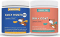 WONDER PAWS Daily Multivitamin Chews Plus Skin + Coat Chews - for Dogs Immune Support, Digestive Health, Joint Support, Skin & Coat - Daily Multi 60 Chews - Skin + Coat 70 Chews