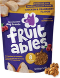 Fruitables Baked Dog Treats, Healthy Pumpkin Treat for Dogs, Low Calorie & Delicious, Made Without Wheat, Corn and Soy, Made in The USA, Allergy Friendly, Chicken and Cranberry Flavor, 7 oz