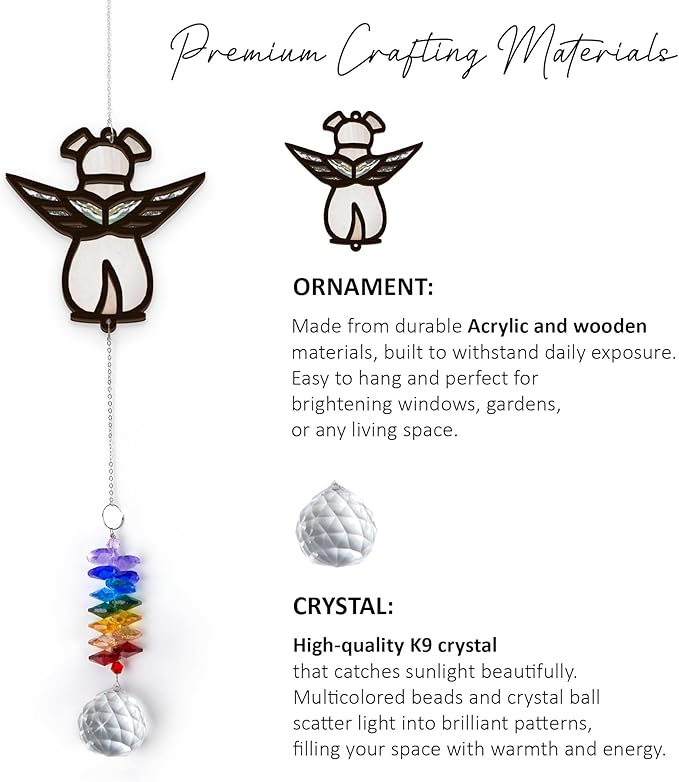 Pet Memorial Suncatcher - Pet Loss Gift - Memorial Sympathy Gift - Rainbow Bridge Gift - Remembrance Ornament - Pet Remembrance Keepsake - Mother's Day for Dog Mom Dog Dad