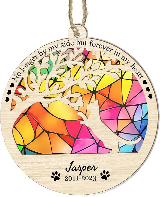 Personalized Dog Memorial Ornament,Gifts for Loss of Cat, Cat Lovers Gifts
