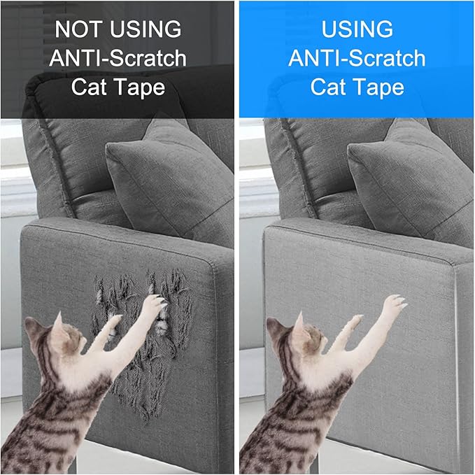 Anti-Cat Scratch Furniture Protector from Cats scratching-20-Pack Clear Sofa Guard Tape for Couches, Deterrent Pet Protection Film to Stop Cats Clawing Corners & Edges