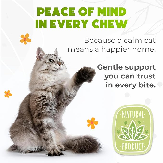 ZENO Hemp Calming Chews for Cats Anxiety 300 pcs - Feline Anxiety Relief with Melatonin - for Stress, Travel, Check-up, restlessness or Separation - Crunchy & Creamy Salmon Cat Calming Treats