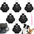 6 Packs Pet Hair Leather Keychain, Dog Cat Fur Storage Paw Keyring, Memorial Keepsake, Collar Bag Purse Key Charms