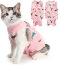 SlowTon Cat Recovery Suit - Cat Onesie for Cats After Surgery, Spay Suit for Abdominal Wounds, E-Collar Alternative Bodysuit Shirt Anti-Licking (Pink, S)
