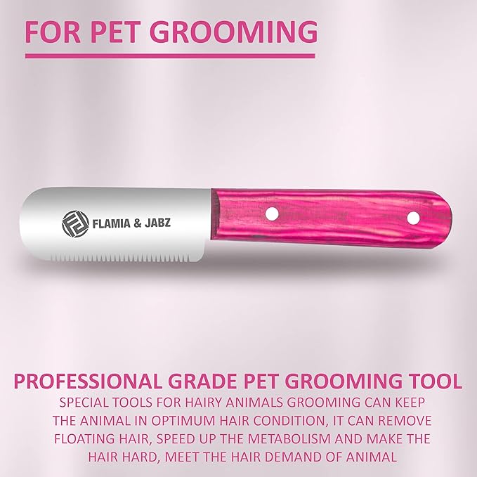 FJ Professional Stripping Knife, Right handed, 3 inch blade (Stainless Steel) (Medium, Pink)