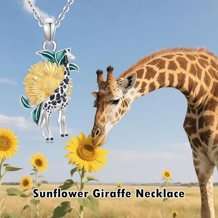 Guinea Pig/Raccoon/Butterfly/Panda/Hummingbird/Giraffe/Rabbit Necklace 925 Sterling Silver Animal Pendant Jewelry Gift for Women Mom