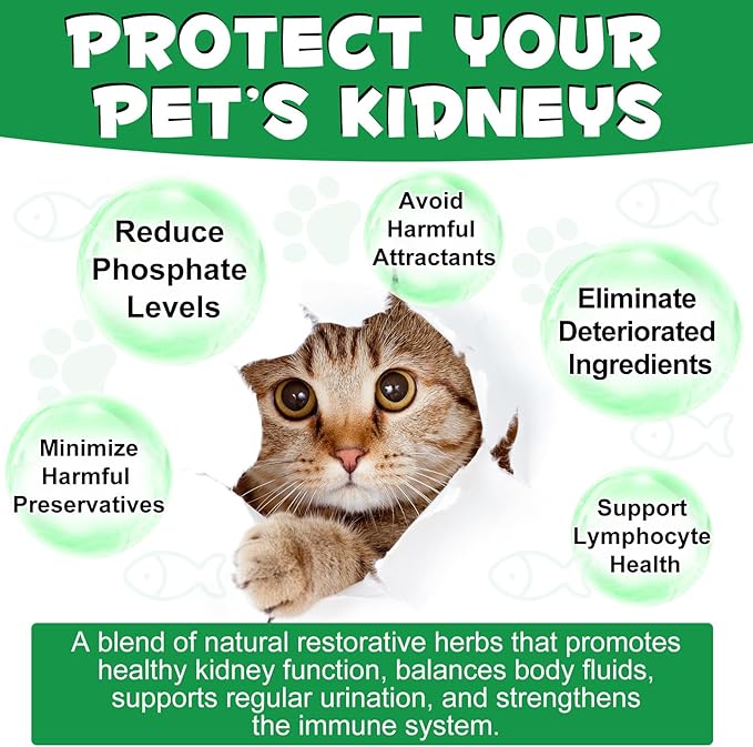 Specifically Formulated Kidney Support for Cats, Naturally Supports Healthy Kidney Function in Cats, Increase Immunity, Herbal Supplement Supports, for Kidney & Urinary Health, Energy & Appetite