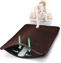 28"x48" Cat Litter Mat, EVA & Fabric Double Layer Design Waterproof Bottom Cat Litter Mat,Anti-slip Litter Box Mat,Easy To Catch Pet Litter,Easier To Clean,Washable,Soft on Paws,Large Capacity,Brown