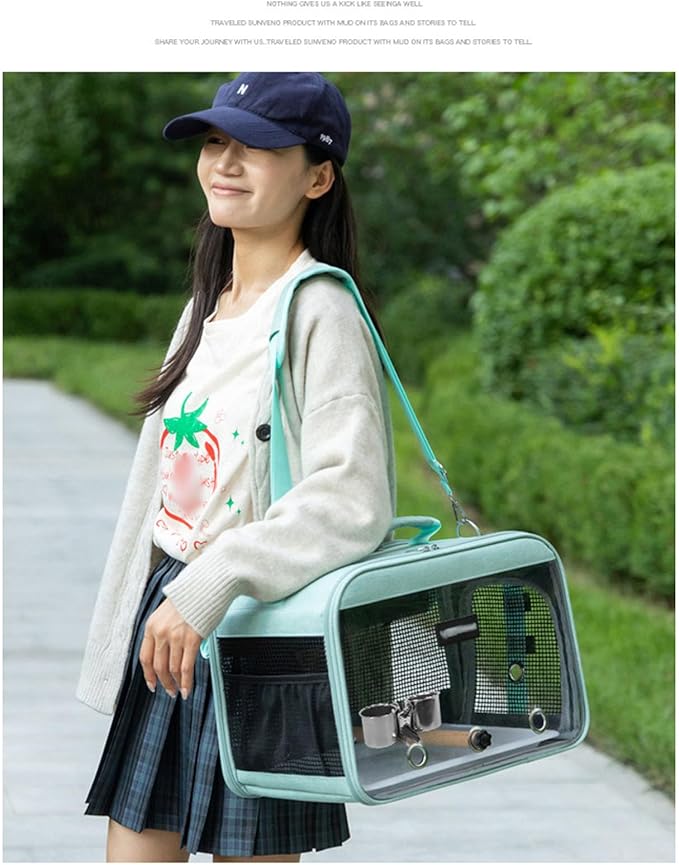 Breathable Small Avian Carrier Backpack Ideal for Short Outings with Built in Food and Water Containers Pet Bird Carrier