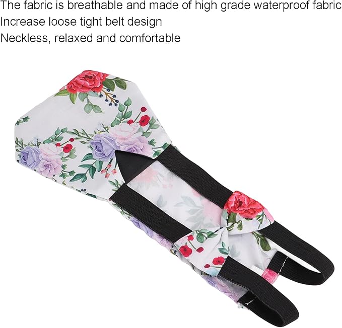 Pet Chicken Diapers,Chicken Goose Duck Loose Tight Belt Diapers Poop Pocket Diapers Peony Flower Pattern for Poultry Pet Used(L)