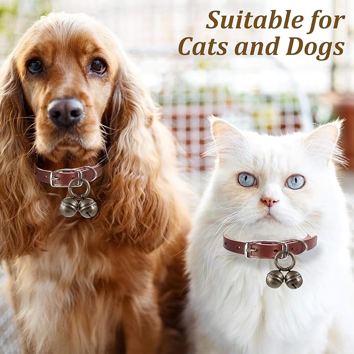 4 Pcs Dog Bells for Collar, Bells for Dog Collars with Quick Clips, Copper Pet Tracking Bell for Cats & Dogs