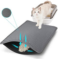 Cat Litter Mat, Kitty Litter Collector, Double Layered Honeycomb Design Waterproof, Anti Urine, Anti Slip, Easy to Clean, Limit Garbage (30"x24", Grey)