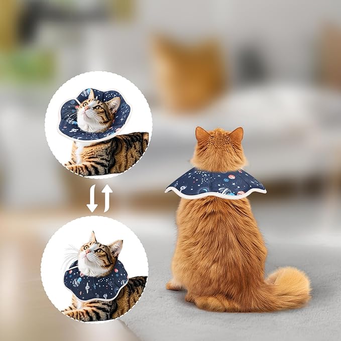 Mechpia Cat Cone Collar Soft, Cat Recovery Collar to Stop Licking, Protective Cat Neck Cone After Surgery for Small Medium Cats Kittens Puppies