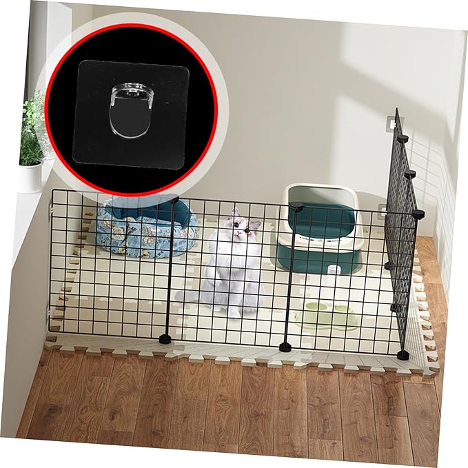 Toyvian 8Pcs Slip Pet Cage Fixator Self Adhesive Holder for Dog and Cat Fences Indoor Use Durable and Lightweight Design Easy Installation and Compact Storage