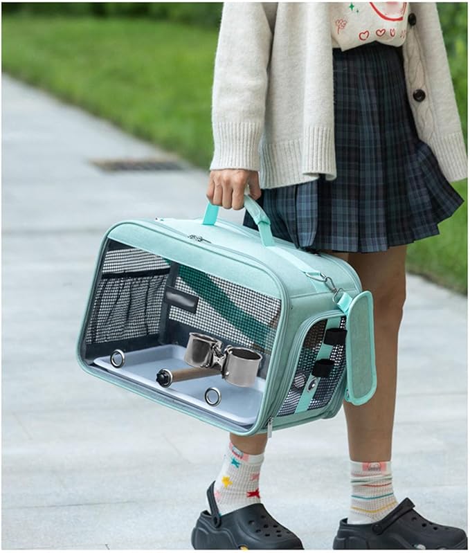 Breathable Small Avian Carrier Backpack Ideal for Short Outings with Built in Food and Water Containers Pet Bird Carrier
