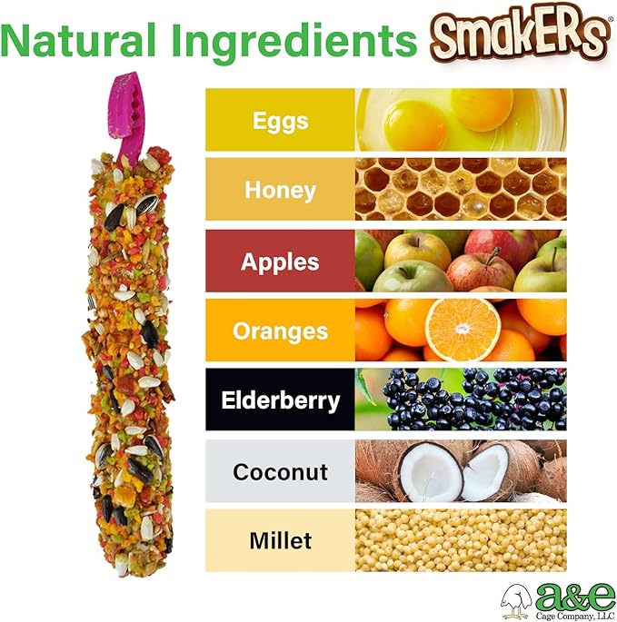 A&E Cage Co ZVP-2109 Parakeet Treat Sticks – 3-in-1 Mix Pack Bird Snack Sticks – Millet, Wheat & Seed Treats for Parakeets, Budgies & Small Birds
