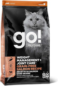 Go! Solutions Weight Management + Joint Care Salmon Grain-Free Dry Cat Food, Premium Kibble for Healthy Dieting in Adults & Seniors, with Natural Sources of Chondroitin for Good Mobility,3 lb Bag