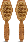 Burt's Bees for Pets Double Sided Pin & Hemp Bristle Dog Brush - Best All-Purpose Dog Brush to Reduce Shedding - For Long & Short Haired Large Dogs, Bamboo (Pack of 2)