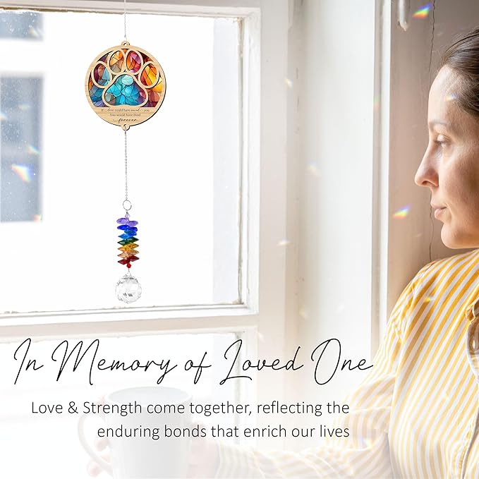2 Layered Ornament Suncatcher - Pet Memorial Suncatcher - Dogs Sympathy Hanging Ornament - Paw Ornament for Loss of Pet - Mother's Day Father's Day Birthday Gifts for Dog Lover