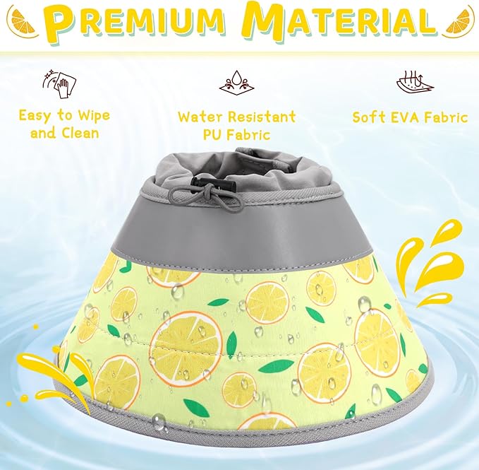 Cat Cone Collar Soft to Stop Licking, Adjustable, Foldable Lightweight Kitten Cones After Surgery Recovery for Cats & Kittens, Cat Cone Alternative (Yellow, S)