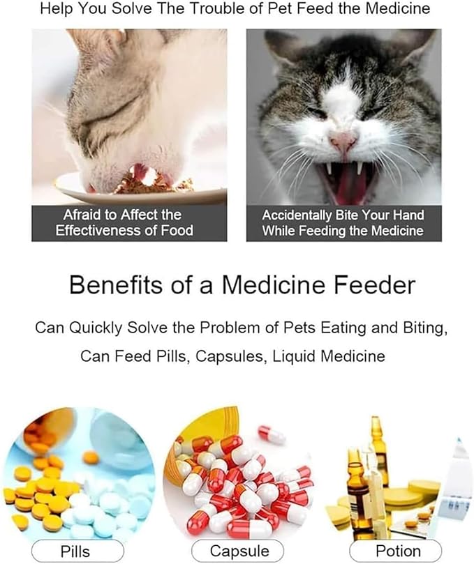 Pet Pill Shooter for Cat, Dog Pill Shooter Cat Pill Gun, Cat Tablet Soft Tip Syringe Pet Medical Feeding Dispenser Tool for Small Animals (Pink)