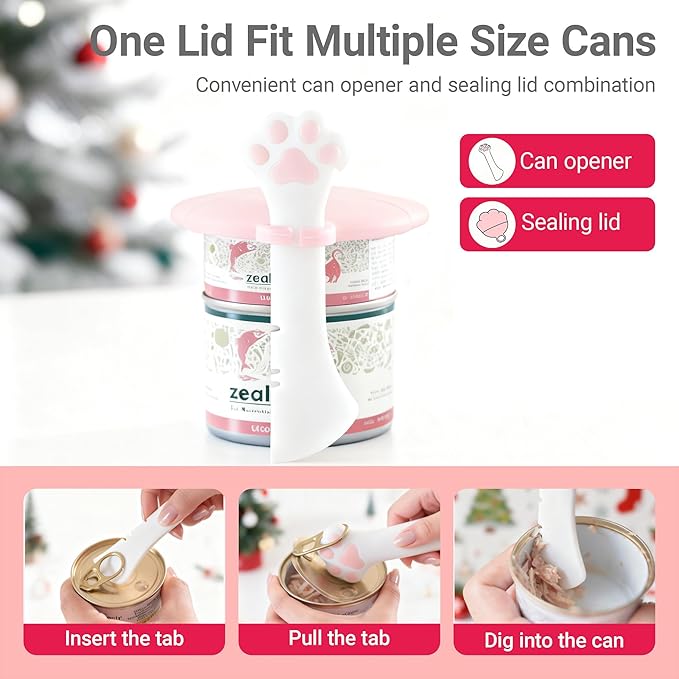 Pet Food Can Lids And Spoon,2 Pack Pet Food Can Covers, One Fit 3 Standard Size Cans,For Dog And Cat Food Cans,Pink