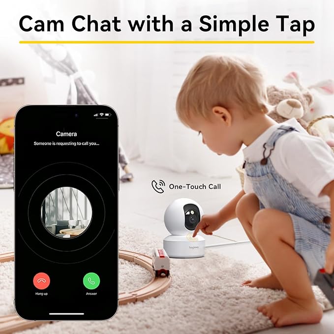 BoyKeep 2K Indoor Security Camera 5G/2.4GHz Wi-Fi Cameras for Baby/Elder/Dog/Pet Camera with Phone app, 2-Way Audio Baby Monitor Camera, Night Vision, Cloud & SD Card Storage