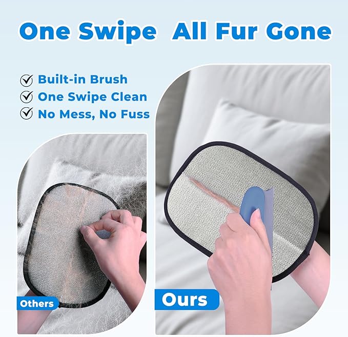 GRENTY 2 PCS Magic Brush Pet Hair Removal Glove for Dogs & Cats, Upgraded Five-Finger Electrostatic Pet Hair Remover, Pet Hair Removal Tool for Clothing, Carpets, Sofa Gaps, and Car Seat