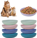 [8 Pack] Cat Dishes Whisker Friendly, Shallow Wide Cat Food and Water Bowl, Durable Wheat Straw Cat Bowls for Indoor Cats
