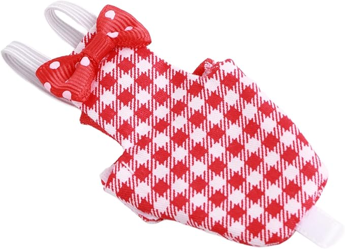 Bird Diaper Red Cotton Adjustable Parrots Pilot Suit for Macaw Budgies Safe Soft Comfortable for Parakeet 1x Bird Diaper (25.5cm Red Plaid)