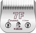 KBDS Detachable Ceramic Pet Clipper Blades,Size-7F,Compatible with Most Andis,Oster,Wahl A5 Clippers,Made of Ceramic Blade Cutter and Carbon Steel Blade,1/8'' Inch 3.2mm Cut Length, 7F Blade