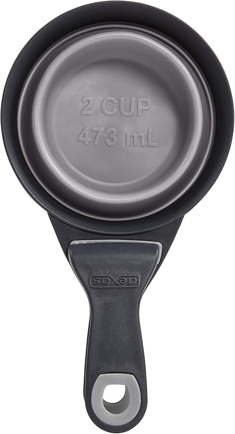 Dexas Pets Collapsible KlipScoop Collapsible Dry Dog Food Scoop and Dog Food Bag Clip, 2 Cup Capacity, Light Gray (PW670432429)