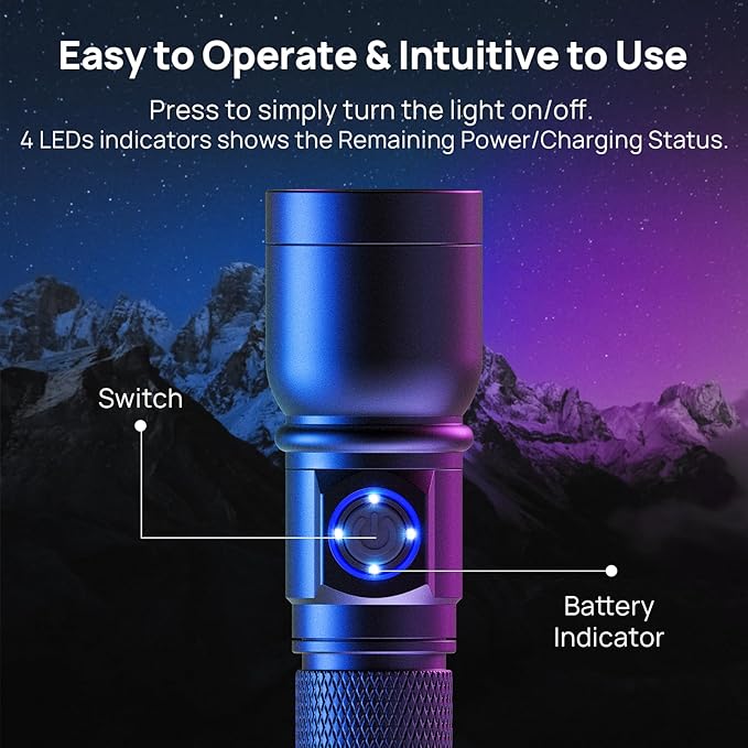 Consciot UV Flashlight Black Light USB-C Rechargeable, 365nm LED Ultraviolet Blacklight, Portable Woods Lamp for Pet Urine Detection, Dry Stains, Bed Bug, Curing Resin and Gel Nails, Yooperlites