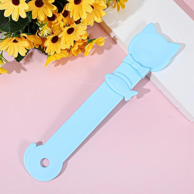 Cat Treat Spoon Squeeze,10.43 X 2.36 In Cute Cat Treat Feeder Spoon, Multifunctional Durable Cats Treats Feeder Spoons, Comfortable Grip,Suitable for Cats Liquid Treats and Wet Food, Blue