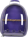 Gralara Bird Backpack Carrier for Parrots with Window for Small and Medium Birds, Purple