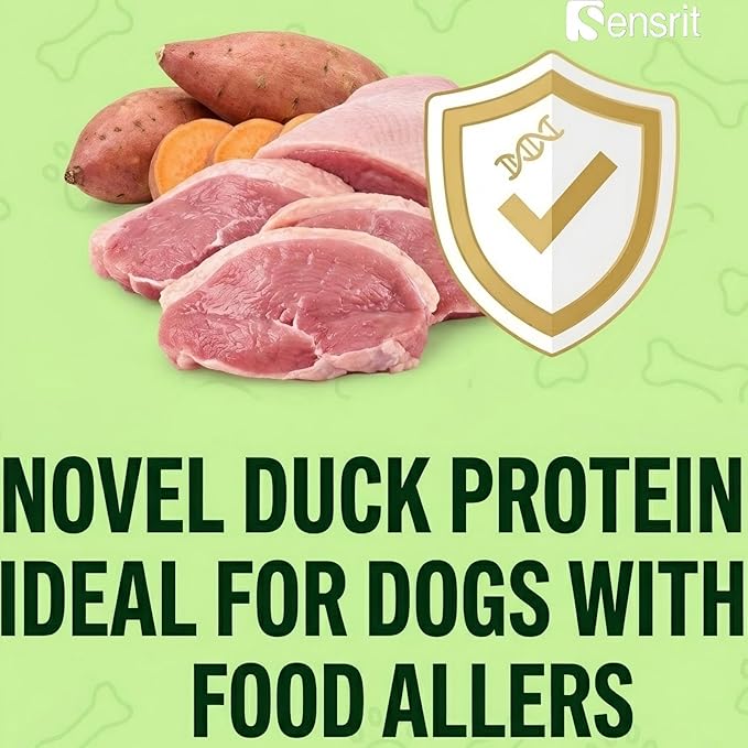Duck Meat Wrapped Sweet Potato Dog Treats - 10 Oz (285g) Natural Jerky, Hypoallergenic for Sensitive Stomachs, Fiber-Rich, Healthy Snacks for Dogs