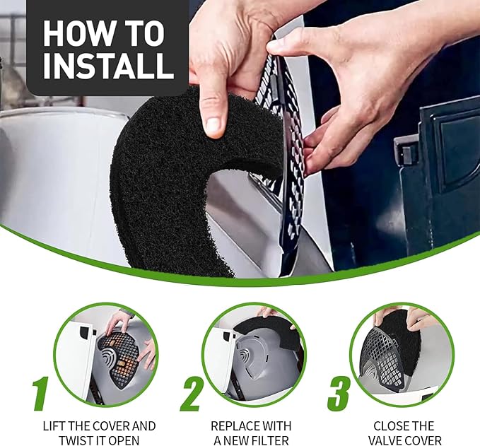 8Pcs Carbon Filters Compatible with LR 4,Replacement Activated Charcoal Filters for Litter Box Carbon Premium Filter,Thickened and Durable,Eliminate Odor and Controls Moisture on Pet's Body